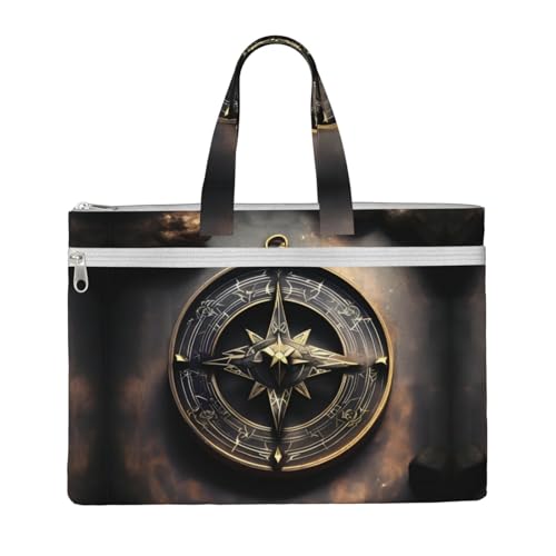 WXXWXD Magisches Design nordische Runen Kompass Canvas Tote Aktentasche Arbeit Schultertasche Handtasche geeignet für Reisen und Büro von WXXWXD
