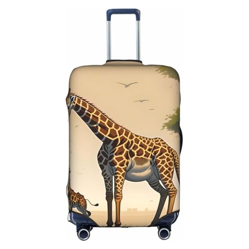WXXWXD Mutter und Kind Giraffe bedruckte Gepäckabdeckung, rundum Doppelnähte, hochelastisches Material, geeignet für Reisen und Geschäftsreisen von WXXWXD