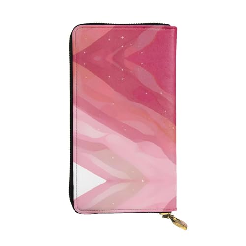 WXXWXD Rosa Farbverlauf, bedruckte lange Clutch-Brieftasche: leicht, langlebig und bequem für lässige Münzen und Karten von WXXWXD