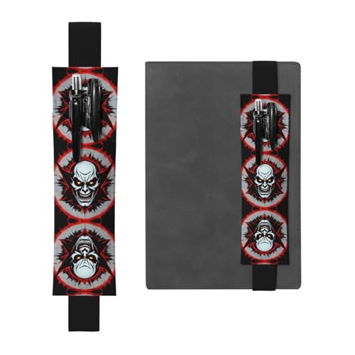 WXXWXD Roter und schwarzer böser Geist, bedruckter elastischer Stifthalter – Schreibwaren, Lesezeichen Geschenke für Besties, Kinder und Lehrer von WXXWXD