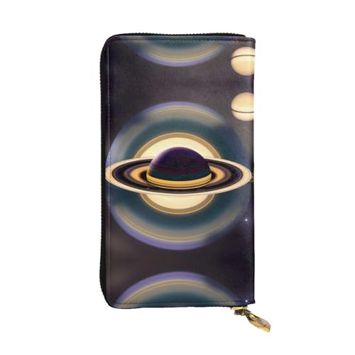 WXXWXD Schöne Saturn bedruckte lange Clutch-Brieftasche: leicht, langlebig und bequem für lässige Münzen und Karten von WXXWXD