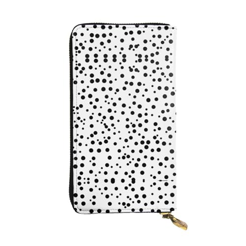 WXXWXD Schwarze und weiße gepunktete lange Clutch-Brieftasche: leicht, langlebig und bequem für lässige Münzen und Karten von WXXWXD