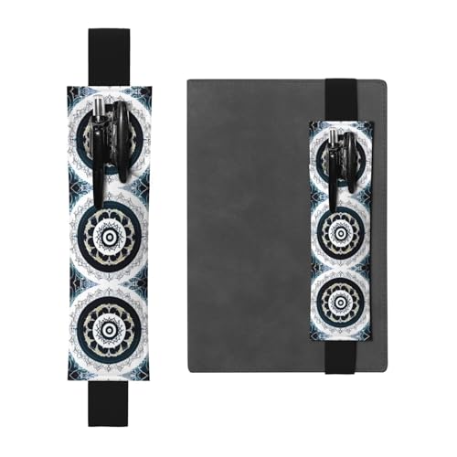 WXXWXD Schwarzer und weißer runder Totem-bedruckter elastischer Stifthalter – Schreibwaren, Lesezeichen Geschenke für Besties, Kinder und Lehrer von WXXWXD