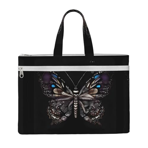 WXXWXD Science Butterfly Canvas Tote File Bag Work Shoulder Bag Handbag Suitable for travel and office use von WXXWXD