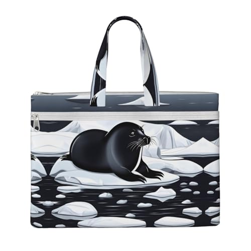 WXXWXD Seals on Ice Canvas Tote File Bag Work Shoulder Bag Handtasche Geeignet für Reisen und Büro WXXWXD Seals on Ice Canvas Tote File Bag Work Shoulder Bag Handtasche Geeignet für Reisen und Büro von WXXWXD