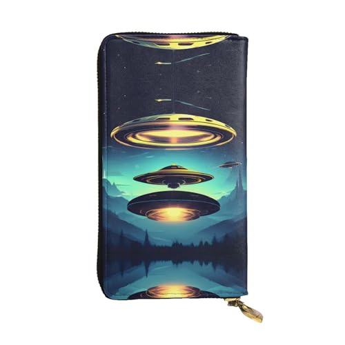 WXXWXD Spacecraft Descend Printed Long Clutch Wallet: Lightweight, Durable, and Comfortable for Casual Coins and Cards von WXXWXD
