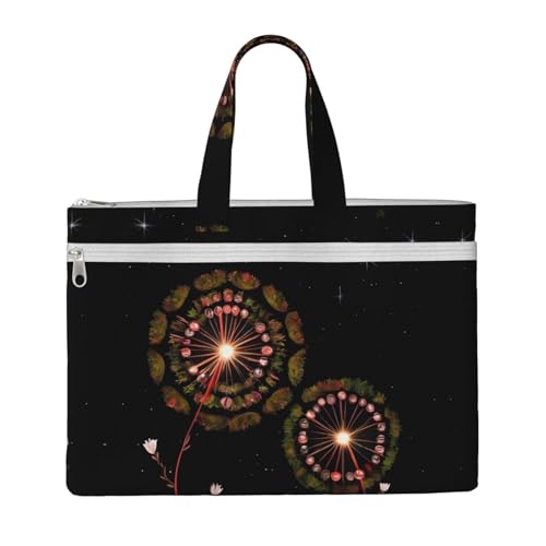WXXWXD Starry Pusteblume Canvas Tote File Bag Work Shoulder Bag Handtasche Geeignet für Reisen und Büro von WXXWXD