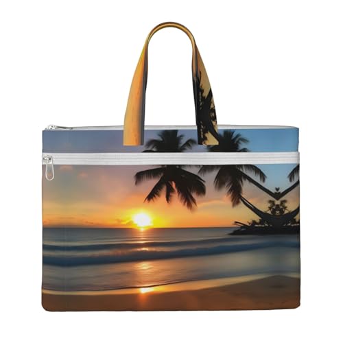 WXXWXD Sunset Beach Canvas Tote File Bag Work Shoulder Bag Handbag Suitable for travel and office use WXXWXD Sunset Beach Canvas Tote File Bag Work Shoulder Bag Handbag Suitable for travel and office use von WXXWXD