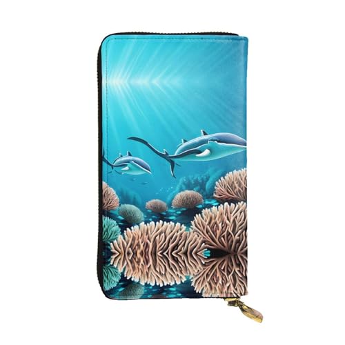 WXXWXD Tiefsee-Wal-bedruckte lange Clutch-Brieftasche: leicht, langlebig und bequem für lässige Münzen und Karten von WXXWXD