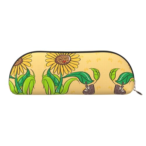 WXXWXD Tragbares Federmäppchen mit Sonnenblumenkernen und Sonnenblumen, praktisch für unterwegs, ideal für das Büro von WXXWXD