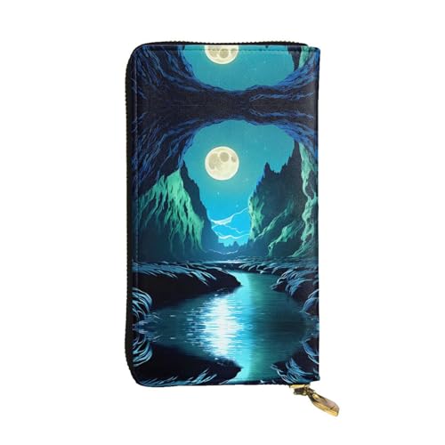 WXXWXD Water Moon Cave Printed Long Clutch Wallet: lightweight, durable, and comfortable for Casual Coins and Cards von WXXWXD