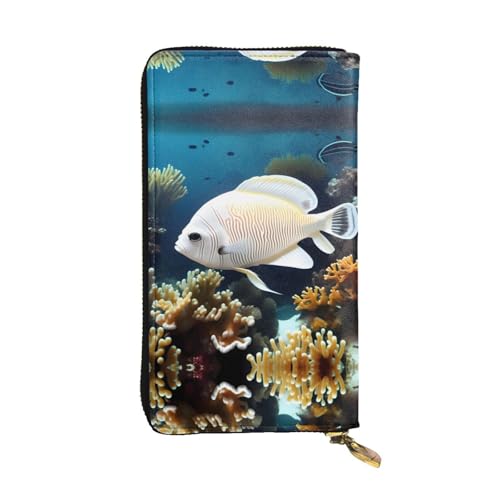 WXXWXD Weiß-goldene Fisch-bedruckte lange Clutch-Brieftasche: leicht, langlebig und bequem für lässige Münzen und Karten WXXWXD Weiß-goldene Fisch-bedruckte lange Clutch-Brieftasche: leicht, langlebig und bequem für lässige Münzen und Karten von WXXWXD