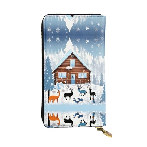 WXXWXD Winter Fawn Printed Long Clutch Wallet: lightweight, durable, and comfortable for Casual Coins and Cards von WXXWXD