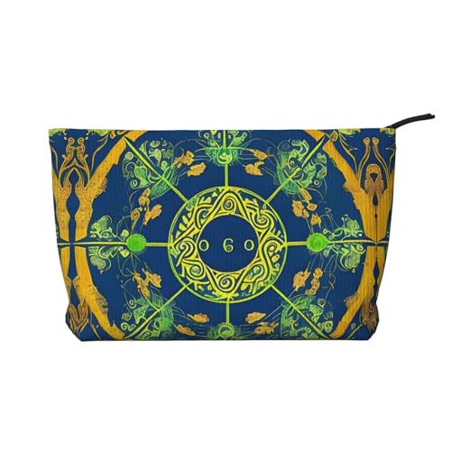 Yin Yang Totem bedruckte Kordsamt-Kosmetiktasche für Damen, tragbar, mit Reißverschluss, Kulturbeutel von WXXWXD