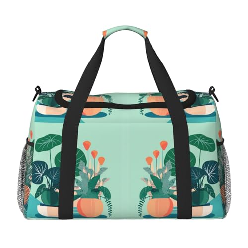 Cartoon-Topf-Grünpflanzen für den Innenbereich. Es ist eine handgehaltene Umhängetasche mit großem Fassungsvermögen und multifunktional, ein Muss für Outdoor-Reisen von WXZYFP