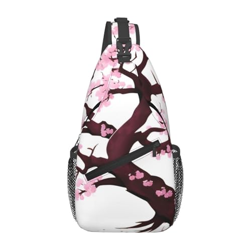 Cherry Blossoms Tree Es ist eine lässige Umhängetasche für Herren mit hoher Speicherkapazität und einer aufgesetzten Tasche auf jeder Seite. von WXZYFP