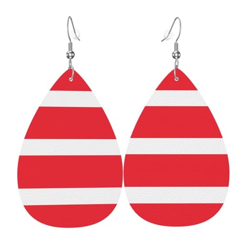 Modische PVC-Ohrringe aus versilbertem Leder, geeignet für Festivalpartys oder den persönlichen Gebrauch, Österreichische Flagge von WXZYFP