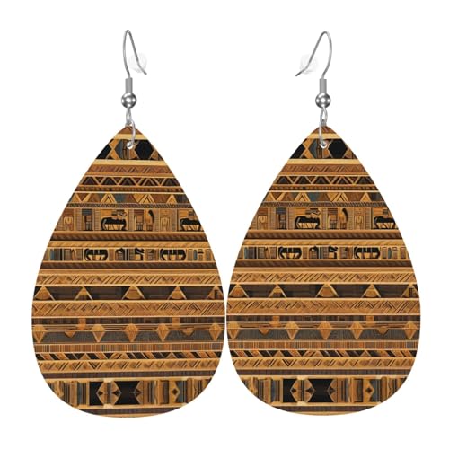 Modische PVC-Ohrringe aus versilbertem Leder, geeignet für Festivalpartys oder den persönlichen Gebrauch, ägyptische Fresken von WXZYFP