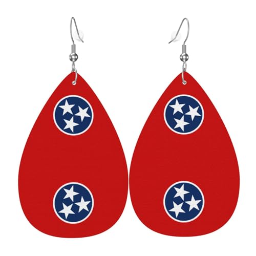 Modische PVC-Ohrringe aus versilbertem Leder, geeignet für Festivalpartys oder den persönlichen Gebrauch Tennessee State Flag von WXZYFP
