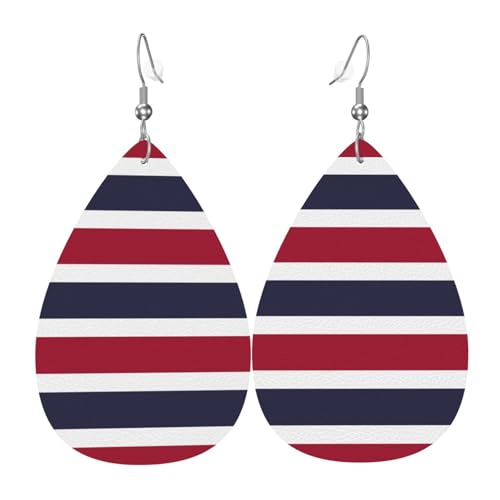 Modische versilberte PVC-Leder-Ohrringe, geeignet für Festivalpartys oder den persönlichen Gebrauch, Thailand-Flagge von WXZYFP
