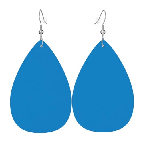 Modische versilberte PVC-Leder-Ohrringe, geeignet für Festivalpartys oder den persönlichen Gebrauch, einfarbig, blau von WXZYFP