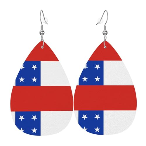 Modische versilberte PVC-Leder-Ohrringe, geeignet für Festivalpartys oder den persönlichen Gebrauch Flagge von Chile von WXZYFP