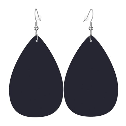 Modische versilberte PVC-Leder-Ohrringe, geeignet für Festivalpartys oder den persönlichen Gebrauch. Einfarbig, Schwarz, Einheitsgröße, silberfarbenes Kupferleder, ohne Edelstein von WXZYFP