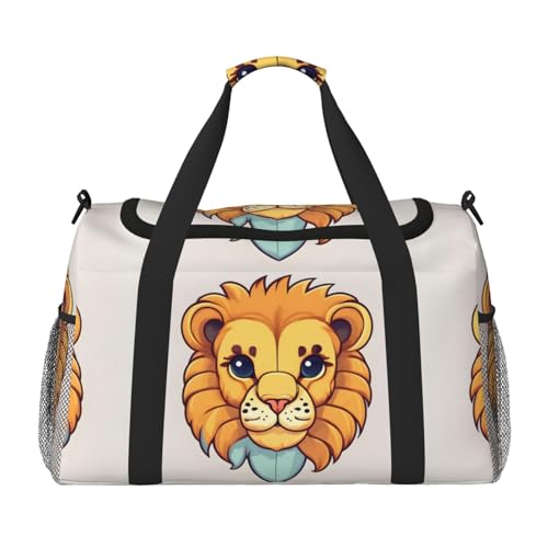 Niedlicher kleiner Löwe im Cartoon-Design. Es ist eine handgehaltene Umhängetasche mit großem Fassungsvermögen und multifunktional, ein Muss für Outdoor-Reisen von WXZYFP