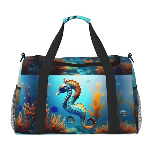 Seepferdchen-Korallen-Seepferdchen. Es ist eine handgehaltene Crossbody-Tasche mit großem Fassungsvermögen und multifunktionalen Funktionen, ein Muss für Outdoor-Reisen von WXZYFP