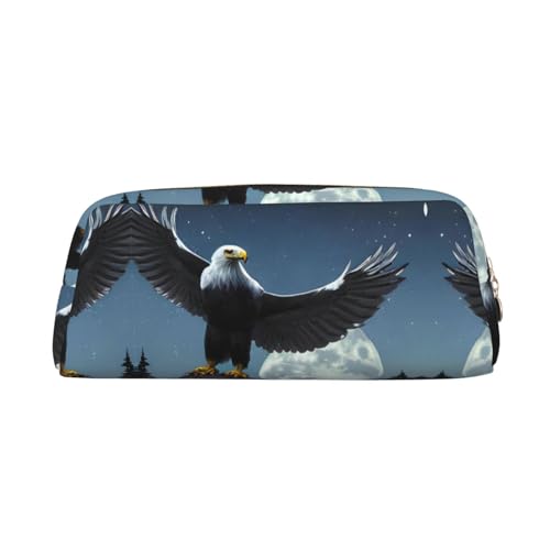 WXZYFP Adler unter den Sternen. Das Federmäppchen besteht aus gekreuztem Leder (PVC), Futter aus 100 % Polyester und Vollsiebdruck von WXZYFP