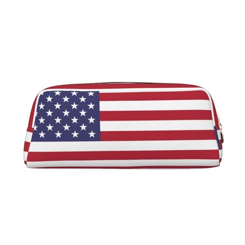 WXZYFP Amerikanische Flagge. Das Federmäppchen besteht aus gekreuztem Leder (PVC), Futter aus 100 % Polyester und Vollsiebdruck von WXZYFP
