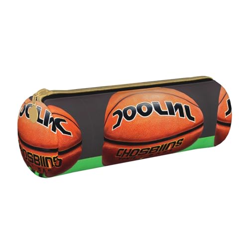 WXZYFP Basketball-Hintergrund, umweltfreundliches Federmäppchen aus genarbtem Leder, leicht und tragbar, geeignet für den täglichen Gebrauch. von WXZYFP