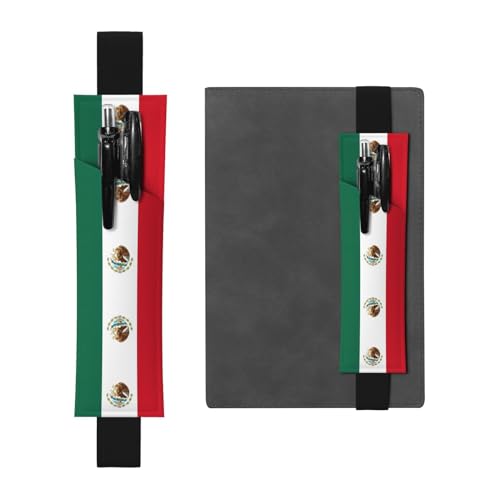 WXZYFP Bedrucktes doppelseitiges Federmäppchen aus Leder (PVC) mit Flagge von Mexiko, für 2–3 Stifte, 20,3 bis 25,4 cm hoch von WXZYFP