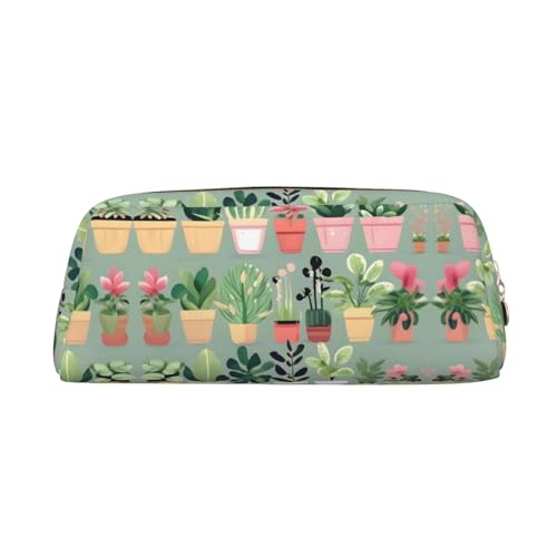 WXZYFP Bonsai-Pflanze. Das Federmäppchen besteht aus quernarbigem Leder (PVC), Futter aus 100 % Polyester und Vollsiebdruck von WXZYFP