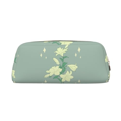 WXZYFP Cartoon-Lilien. Das Federmäppchen ist aus gekreuztem Leder (PVC), Futter aus 100 % Polyester und Vollsiebdruck von WXZYFP