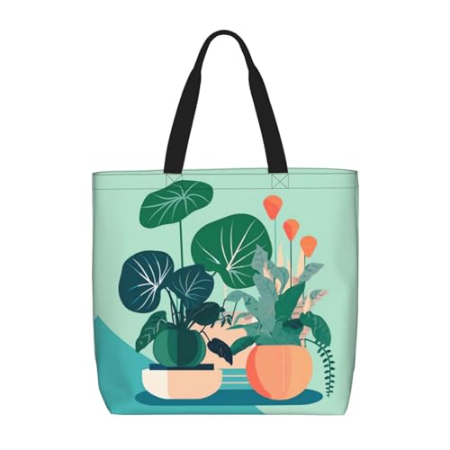 WXZYFP Cartoon-Topf-Grünpflanzen für den Innenbereich. Es ist eine praktische Umhängetasche mit einer Schultertasche, geeignet zum Einkaufen, Reisen und für den täglichen Gebrauch. von WXZYFP