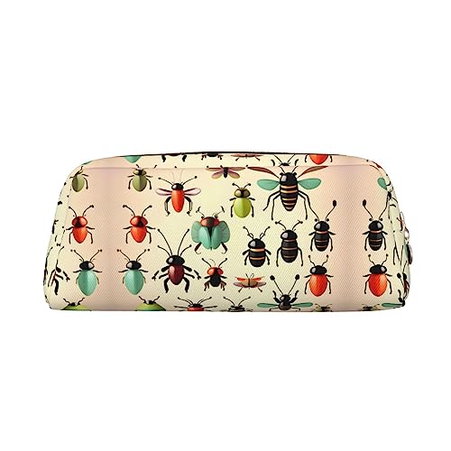WXZYFP Cartoon kleine Insekten. Das Federmäppchen besteht aus quernarbigem Leder (PVC), Futter aus 100 % Polyester und Vollsiebdruck von WXZYFP