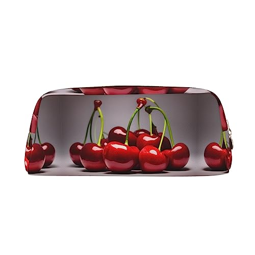 WXZYFP Chilenische Kirschen. Das Federmäppchen ist aus gekreuztem Leder (PVC), Futter aus 100 % Polyester und Vollsiebdruck von WXZYFP