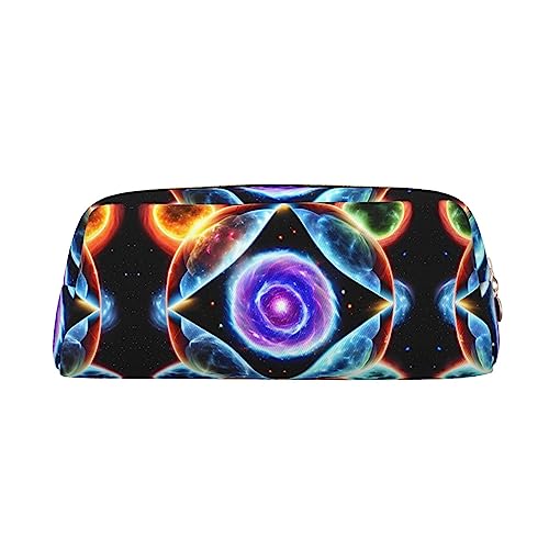 WXZYFP Cosmic Stars Das Federmäppchen ist aus gekreuztem Leder (PVC), Futter aus 100 % Polyester und Vollsiebdruck von WXZYFP