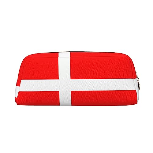 WXZYFP Dänemark-Flagge. Das Federmäppchen ist aus gekreuztem Leder (PVC), Futter aus 100 % Polyester und Vollsiebdruck von WXZYFP