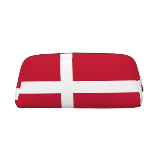 WXZYFP Dänische Flagge. Das Federmäppchen besteht aus gekreuztem Leder (PVC), Futter aus 100 % Polyester und Vollsiebdruck von WXZYFP