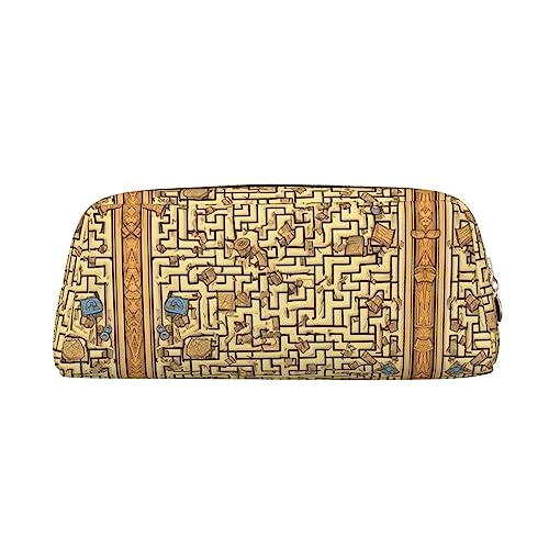 WXZYFP Das Federmäppchen von Treasure Maze besteht aus quernarbigem Leder (PVC), Futter aus 100 % Polyester und Vollsiebdruck von WXZYFP