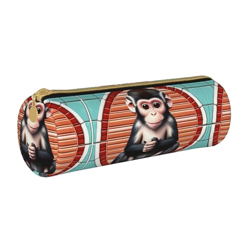 WXZYFP Das umweltfreundliche Federmäppchen aus genarbtem Leder von Silent Monkey ist leicht und tragbar, geeignet für den täglichen Gebrauch. von WXZYFP