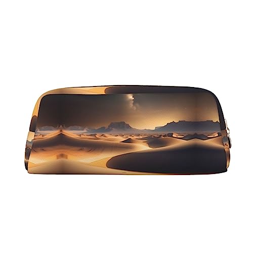 WXZYFP Desert Stars: Das Federmäppchen ist aus quernarbigem Leder (PVC), 100 % Polyester-Futter und Vollsiebdruck von WXZYFP