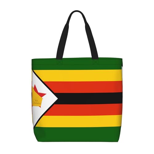 WXZYFP Die Flagge von Simbabwe ist eine praktische Schultertasche, geeignet zum Einkaufen, Reisen und für den täglichen Gebrauch. von WXZYFP