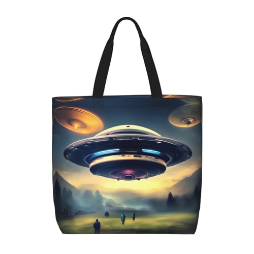 WXZYFP Die UFO-Landung ist eine praktische Umhängetasche mit einer Schultertasche, geeignet zum Einkaufen, Reisen und für den täglichen Gebrauch. von WXZYFP