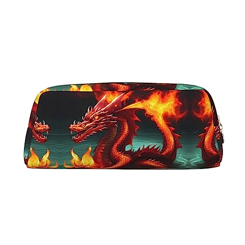 WXZYFP Drachenkönig im Feuer. Das Federmäppchen besteht aus quernarbigem Leder (PVC), Futter aus 100 % Polyester und Vollsiebdruck von WXZYFP