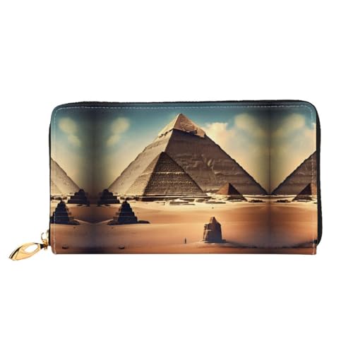 WXZYFP Dreaming of the Pyramids of Khufu Ledergeldbörse, doppelseitiger Druck, Mikrofaser-Leder-Material, Unisex, wasserdicht und langlebig, Schwarz, Einheitsgröße von WXZYFP