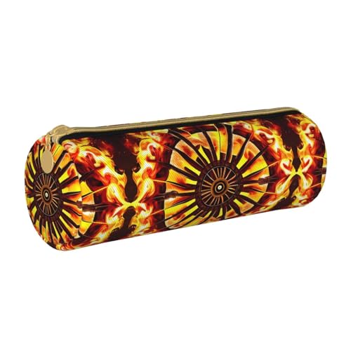 WXZYFP Drehen Sie die Flamme. Umweltfreundliches Federmäppchen aus genarbtem Leder, leicht und tragbar, geeignet für den täglichen Gebrauch. von WXZYFP