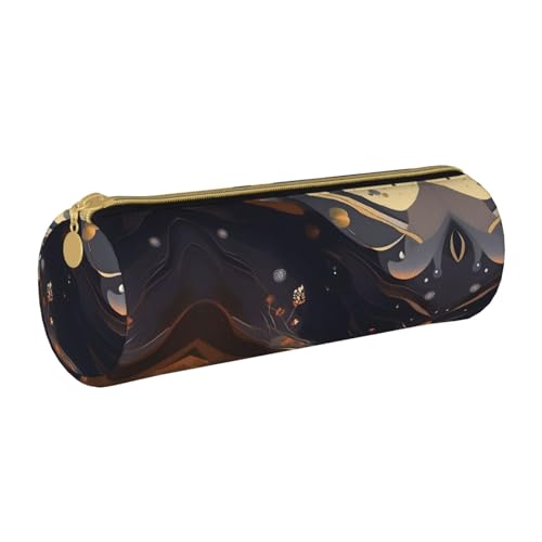 WXZYFP Dunkeles, mittelgroßes, umweltfreundliches Federmäppchen aus genarbtem Leder, leicht und tragbar, geeignet für den täglichen Gebrauch. von WXZYFP